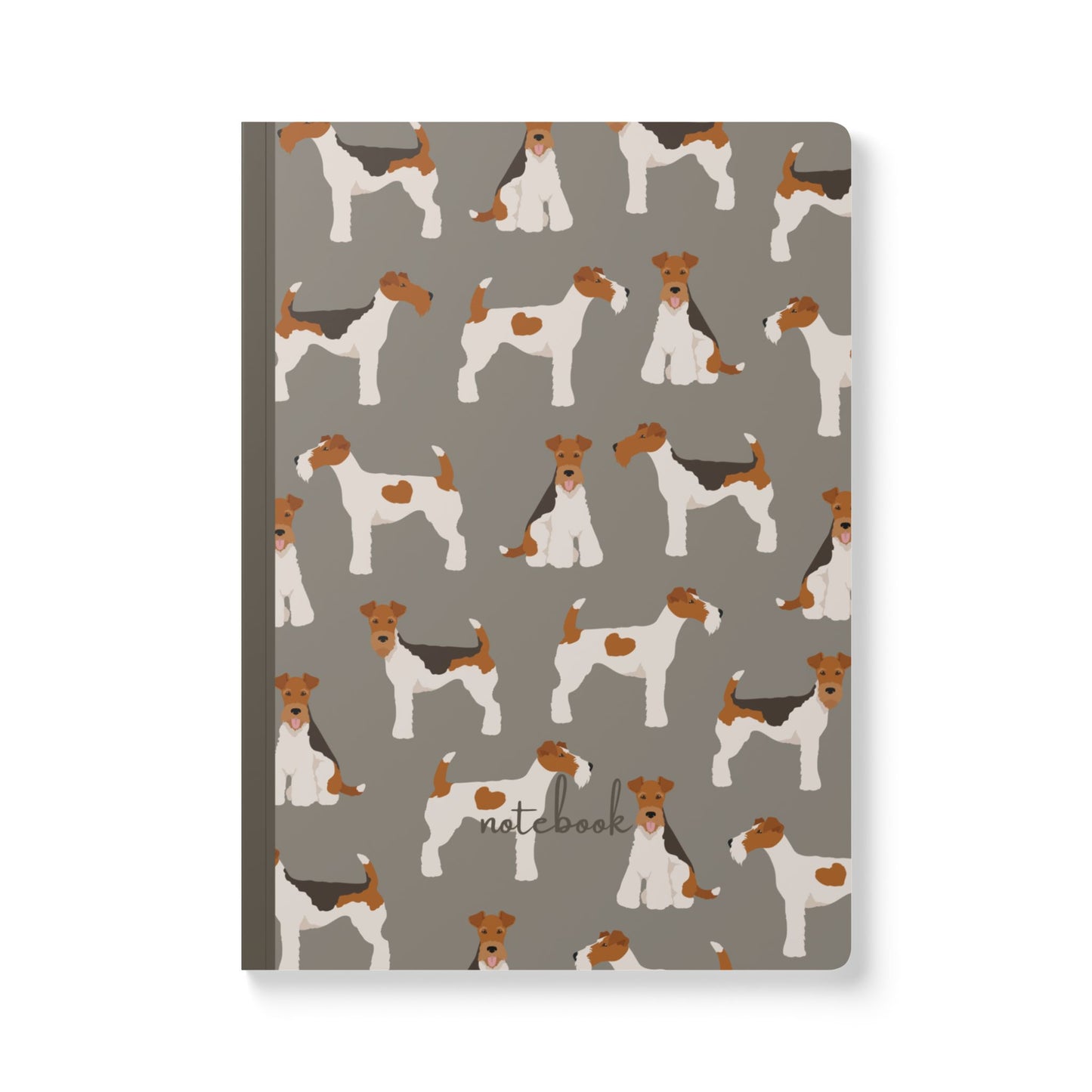 Adorable Wire Fox Terrier On Blue-Themed Softcover Journal - Perfect for Pet Lovers