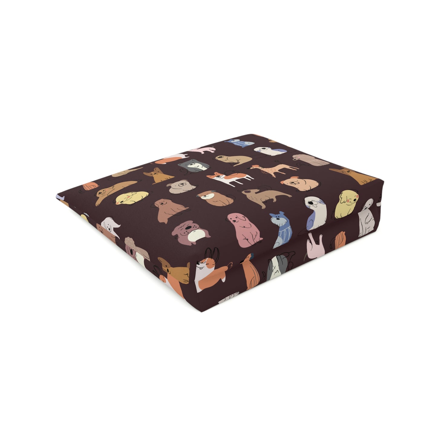 Adorable Dog Patterned Cotton Cosmetic Bag - Perfect Gift for Pet Lovers