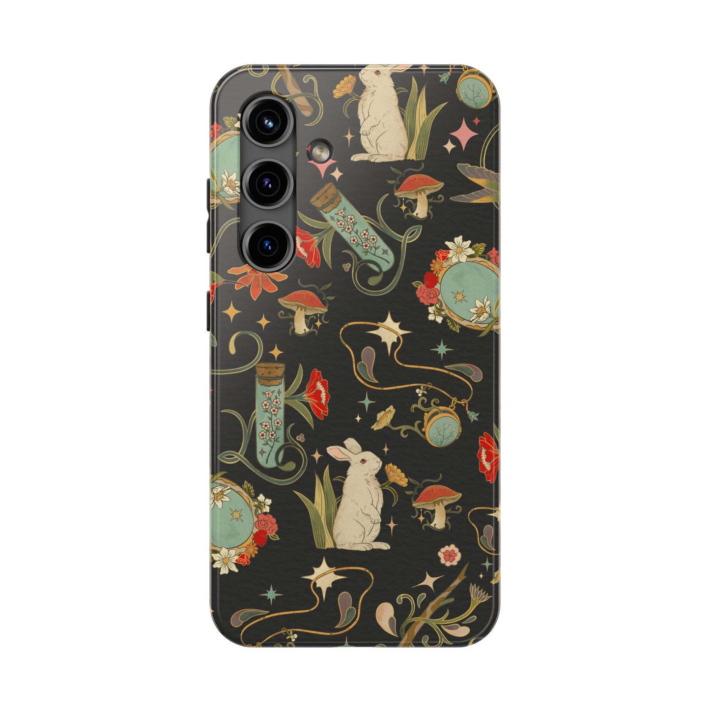 Whimsical Floral Rabbit Phone Case | Tough Protective Cover for Nature Lovers