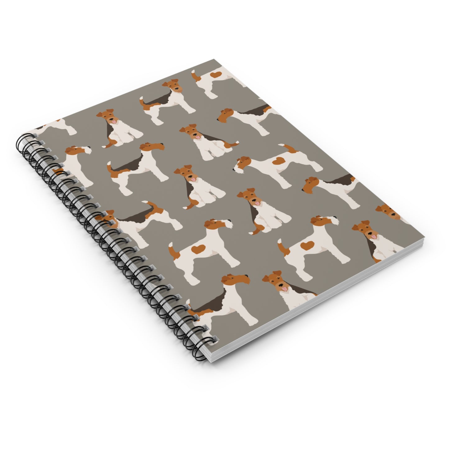 Adorable Wire Fox Terrier Pattern Spiral Notebook - Ruled Lines for Dog Lovers