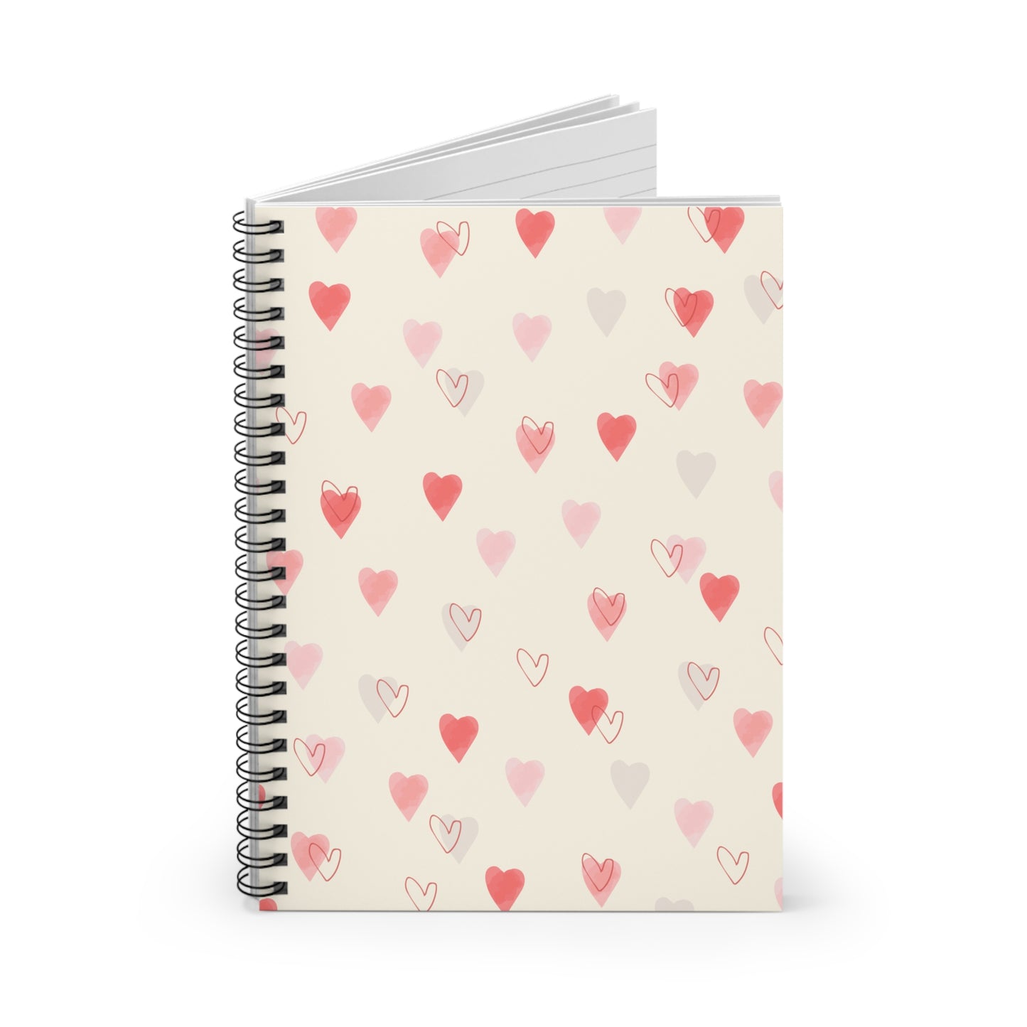 Soft Heart Pattern Spiral Notebook - Perfect Gift for Love Notes and Journaling
