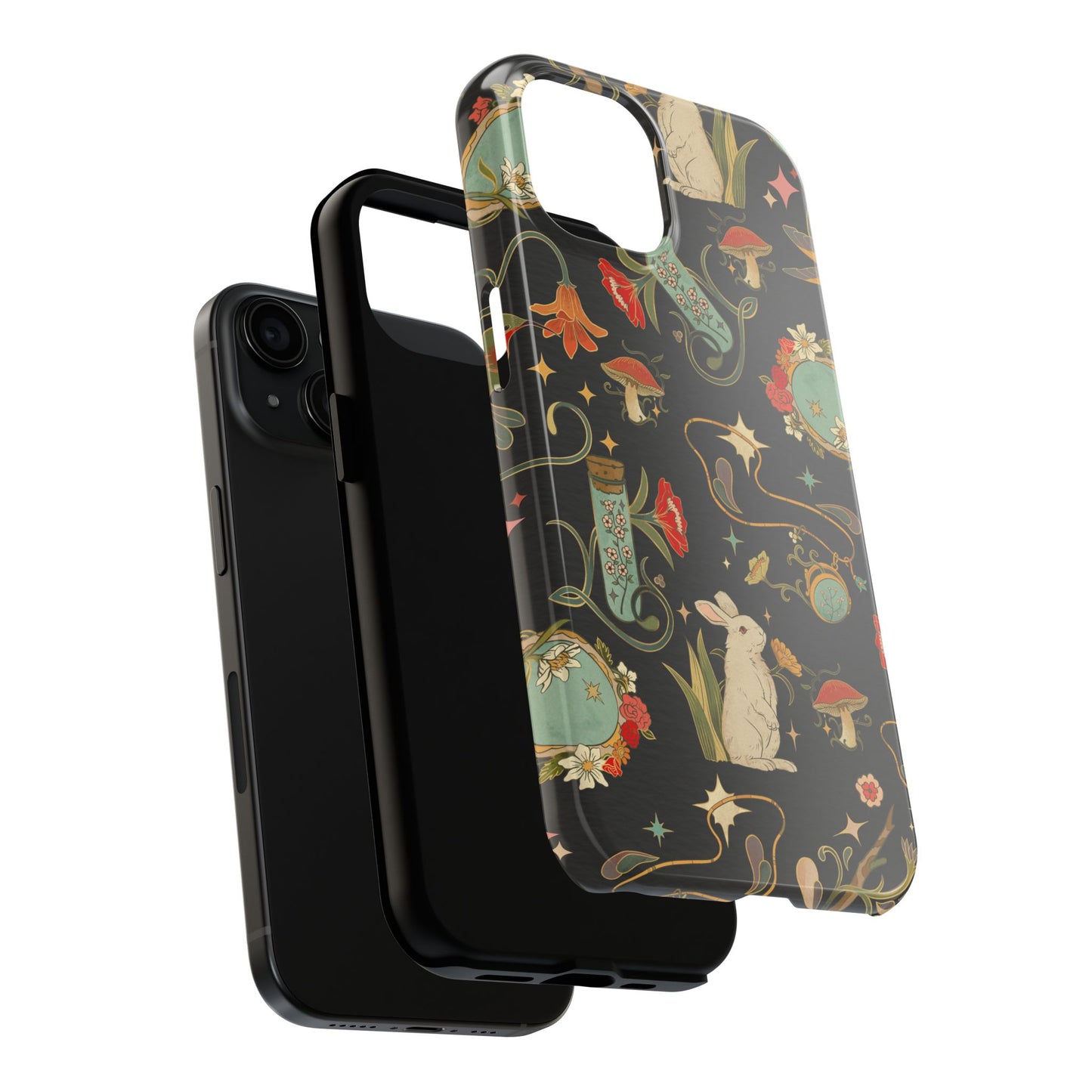 Whimsical Floral Rabbit Phone Case | Tough Protective Cover for Nature Lovers