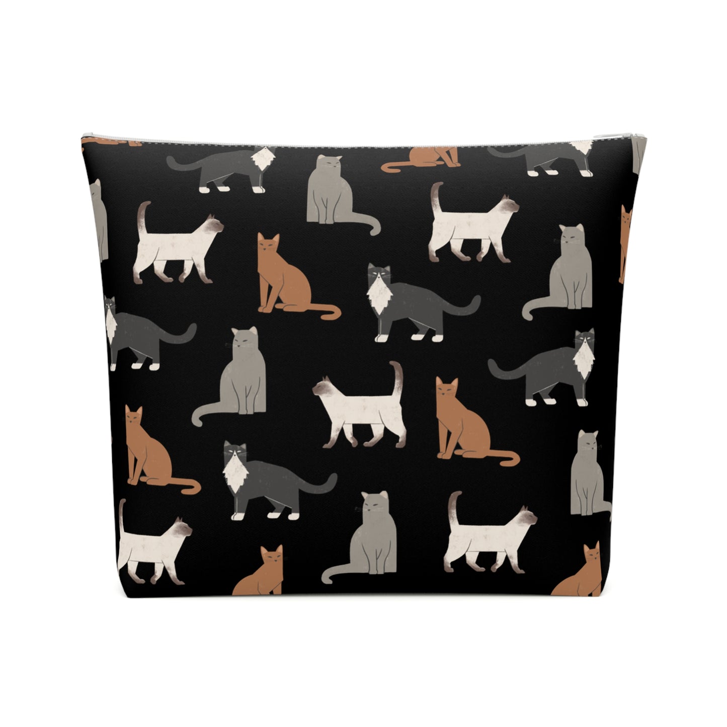 Cute Cubist Cat Print Cotton Cosmetic Bag - Pet Lover Gift