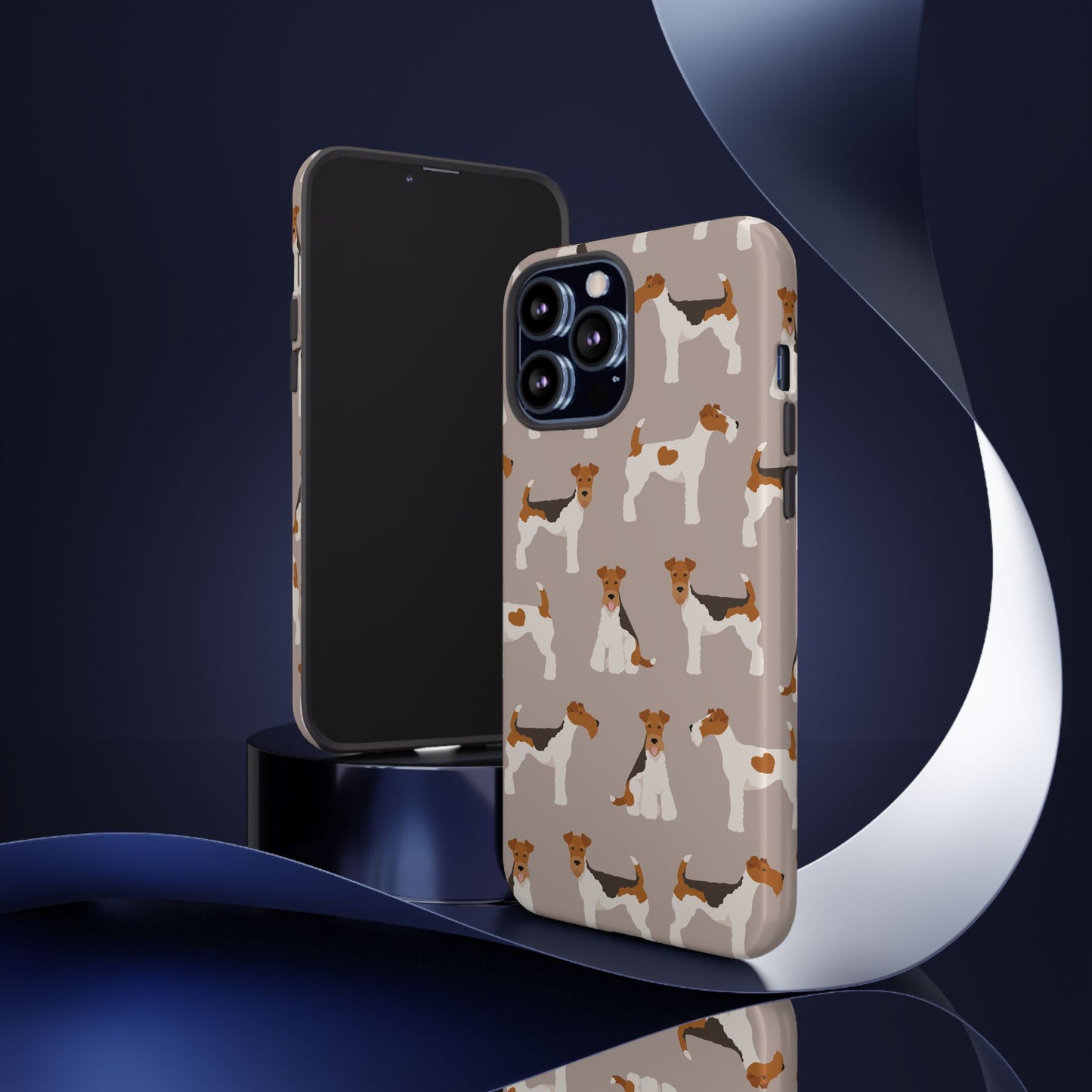 Dog Lover Tough Case - Stylish Phone Case Featuring Playful Fox Terriers