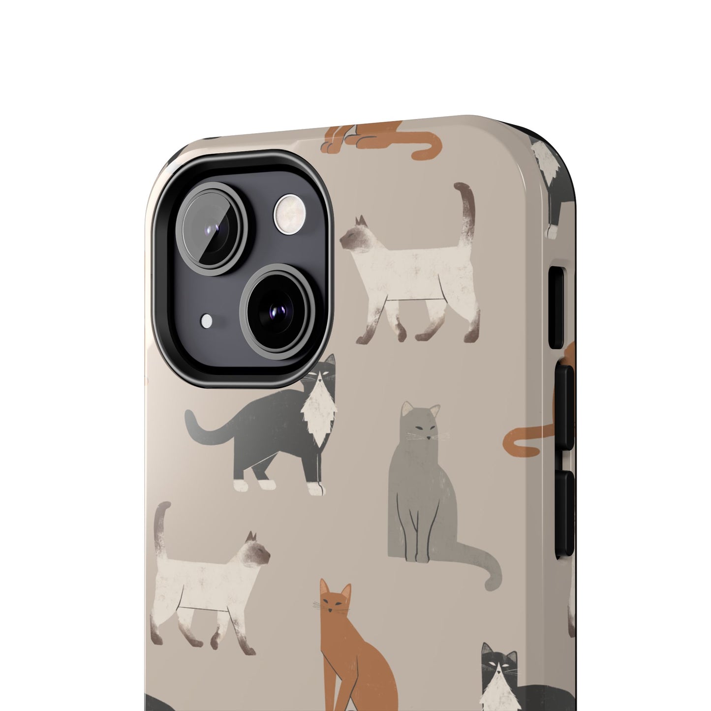 Cubist Cat Pattern Tough Phone Cases for Pet Lovers - Durable Protection and Cute Design