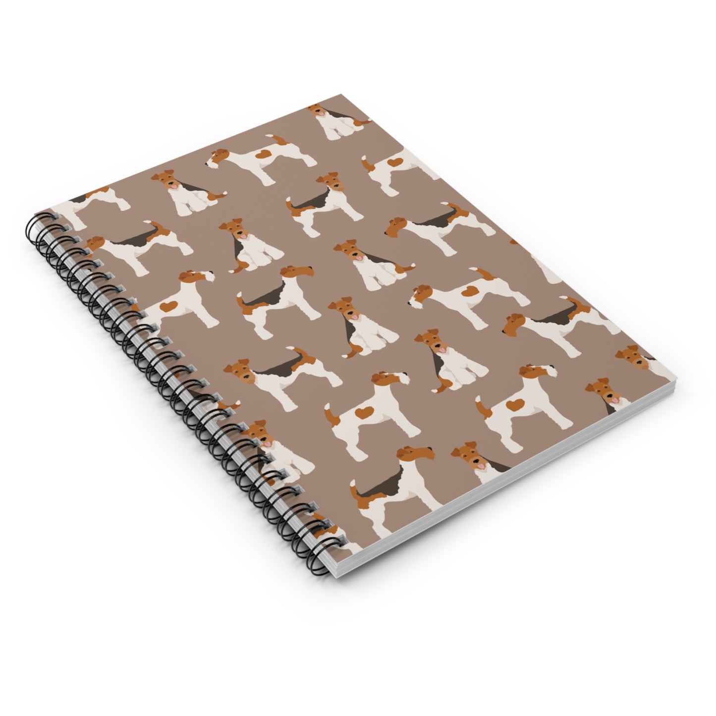 Adorable Wire Fox Terrier Pattern Spiral Notebook - Ruled Lines for Dog Lovers