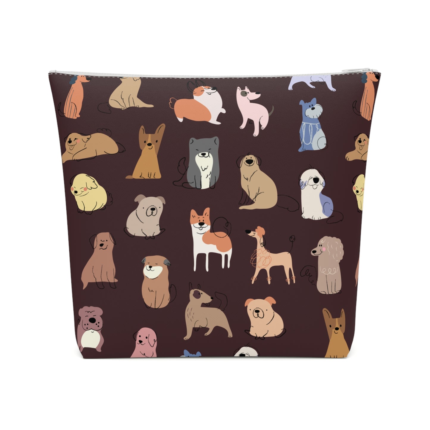 Adorable Dog Patterned Cotton Cosmetic Bag - Perfect Gift for Pet Lovers