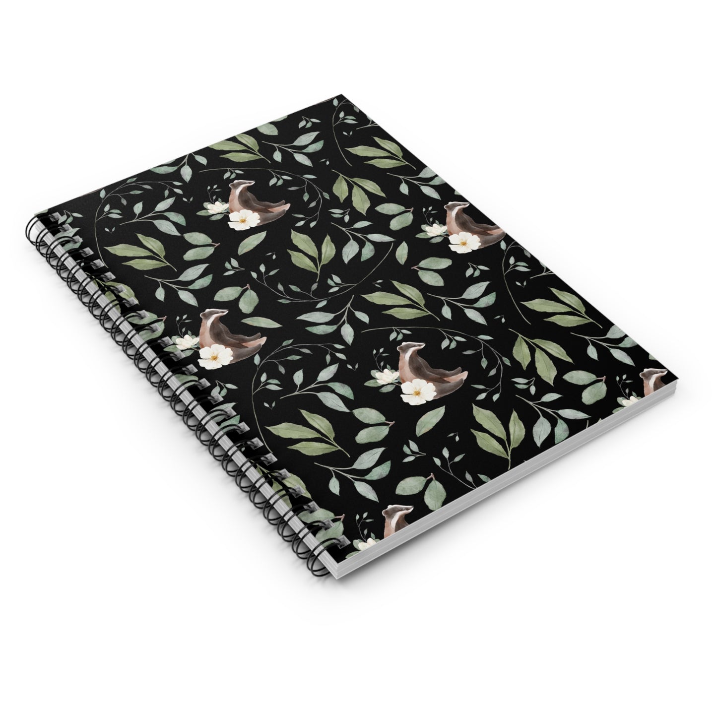Botanical Badger Spiral Notebook - Ruled Line