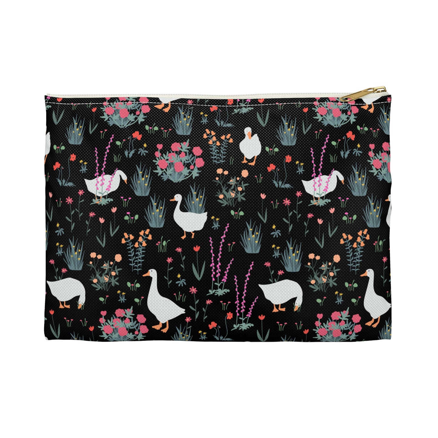 Charming Duck & Floral Accessory Pouch - Ideal for Travel & Organization