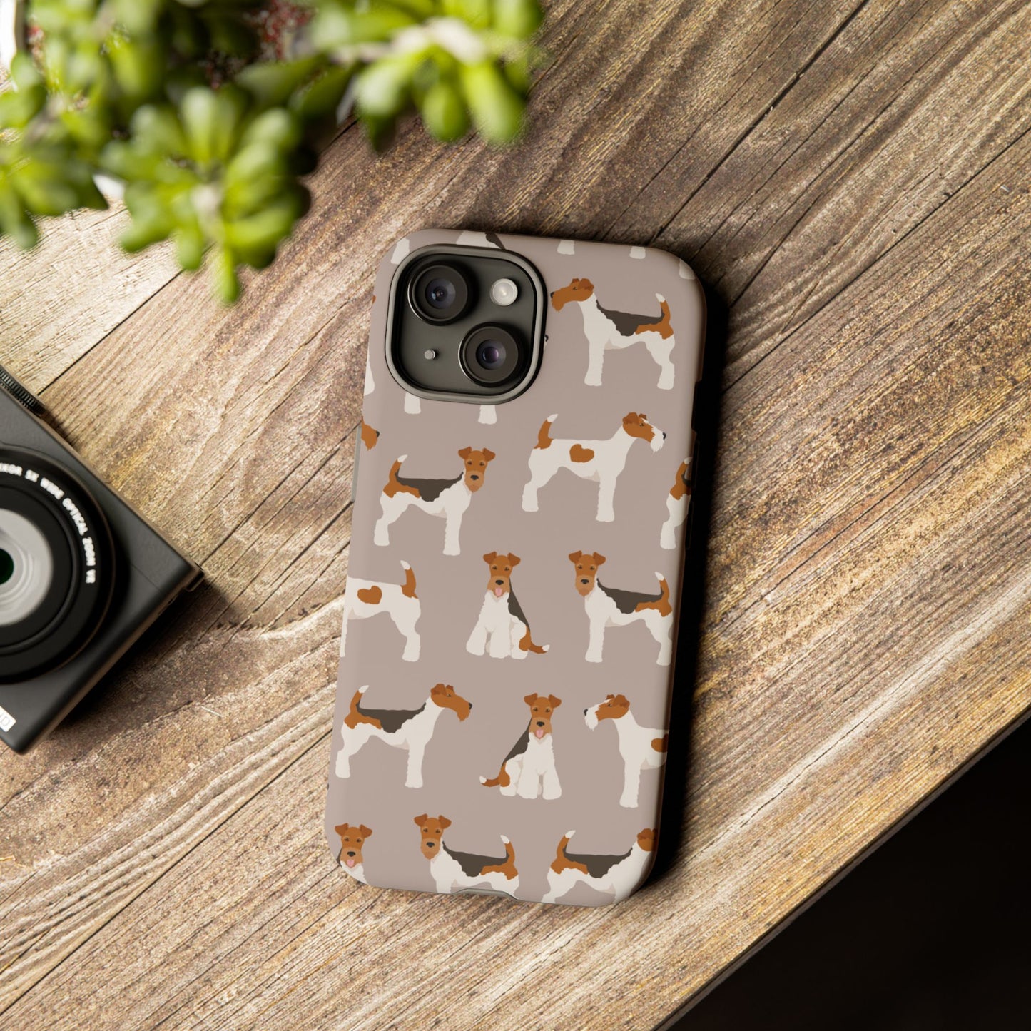 Dog Lover Tough Case - Stylish Phone Case Featuring Playful Fox Terriers