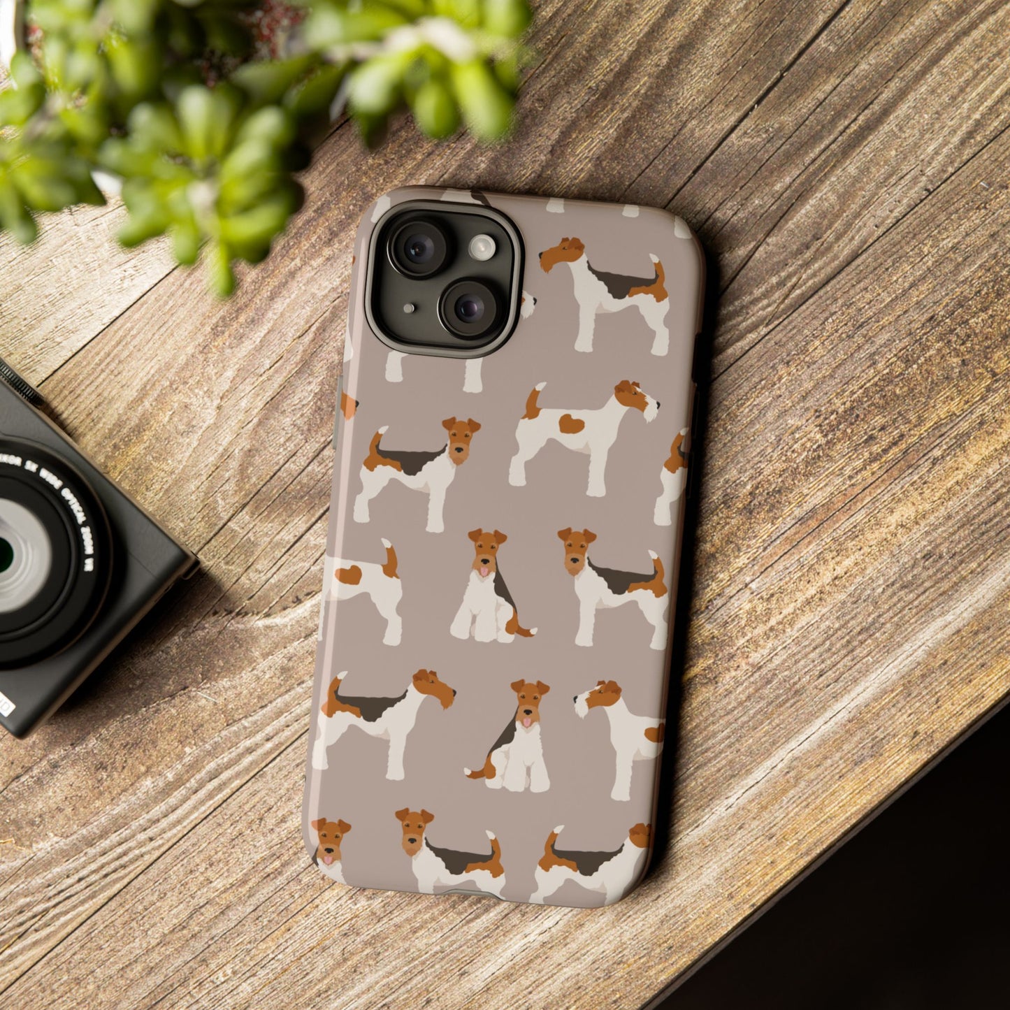 Dog Lover Tough Case - Stylish Phone Case Featuring Playful Fox Terriers