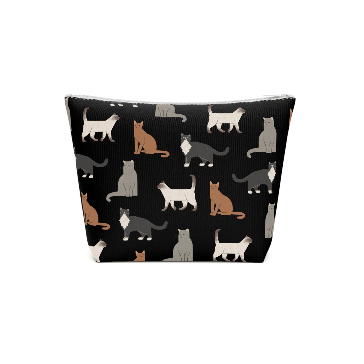 Cute Cubist Cat Print Cotton Cosmetic Bag - Pet Lover Gift