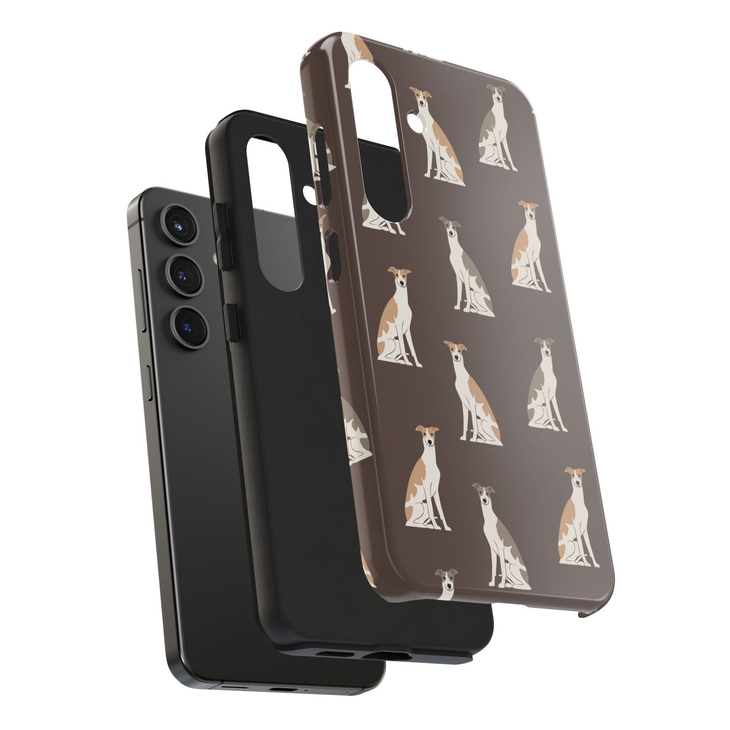 Elegant Grey Hound Pattern Phone Case - Durable & Stylish Dog Lover Accessory