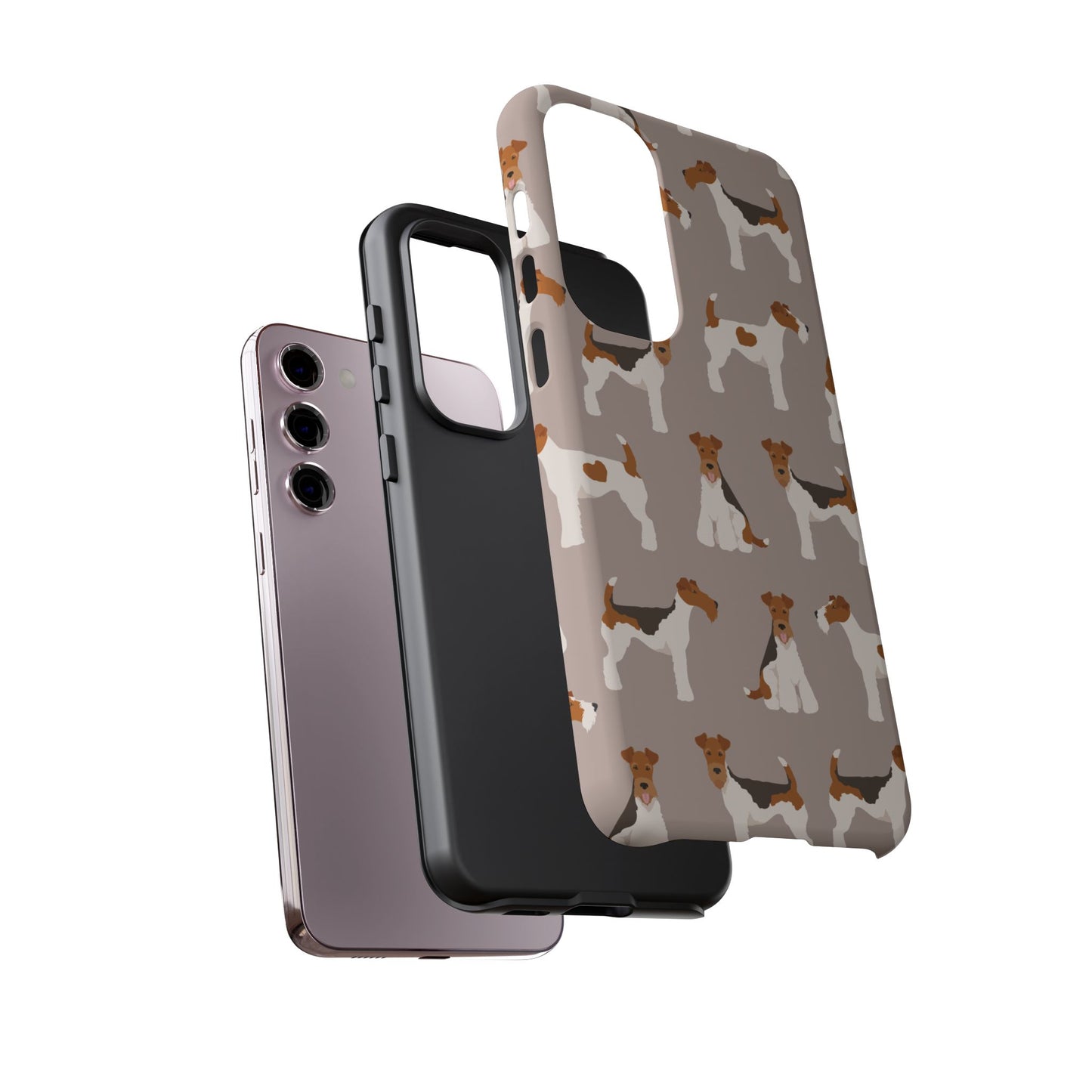 Dog Lover Tough Case - Stylish Phone Case Featuring Playful Fox Terriers