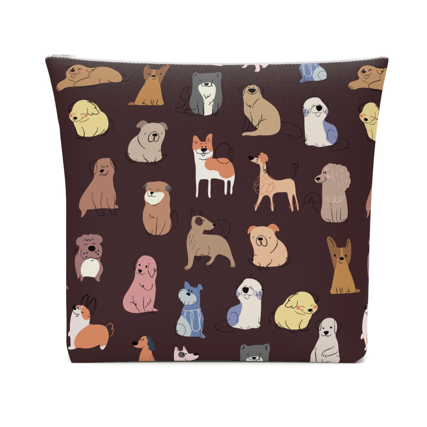 Adorable Dog Patterned Cotton Cosmetic Bag - Perfect Gift for Pet Lovers