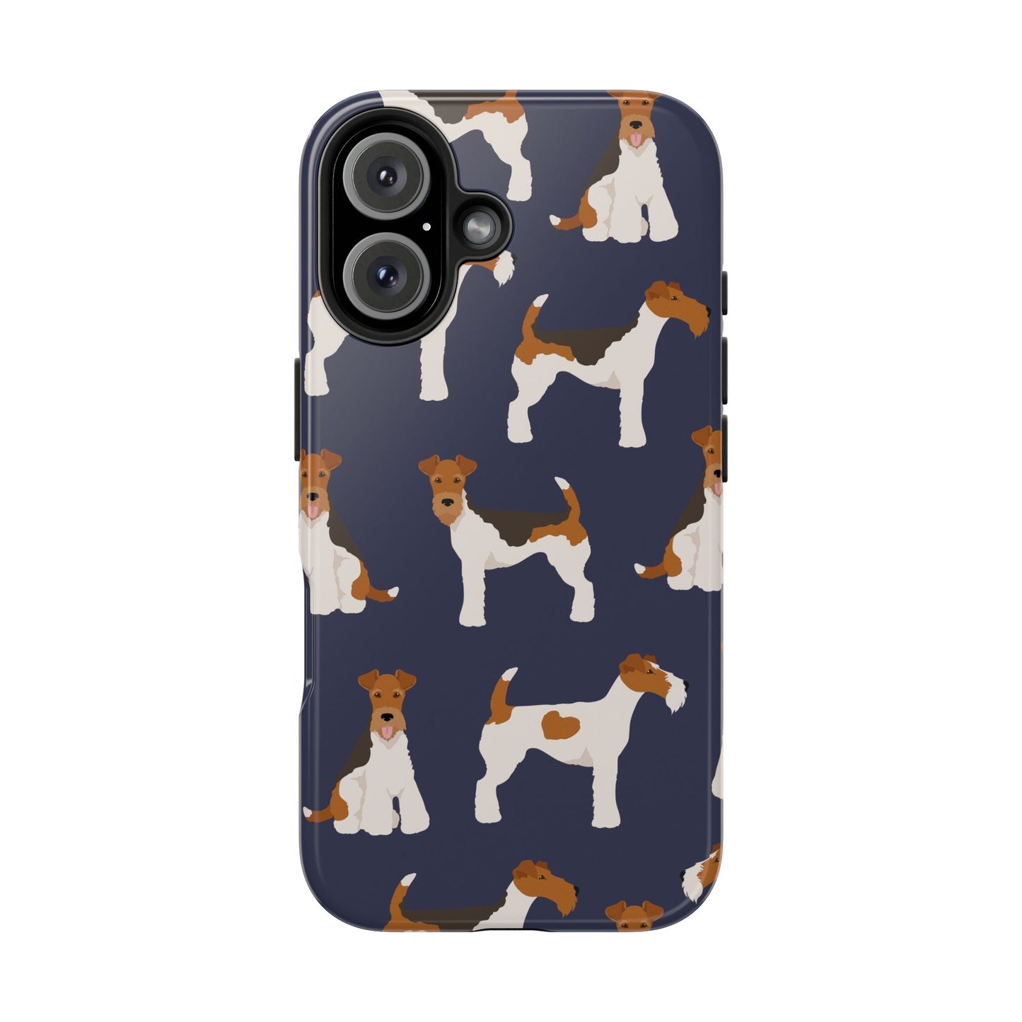Tough Phone Cases with Adorable Fox Terrier in navy Design - Durable Pet Lover Accessory