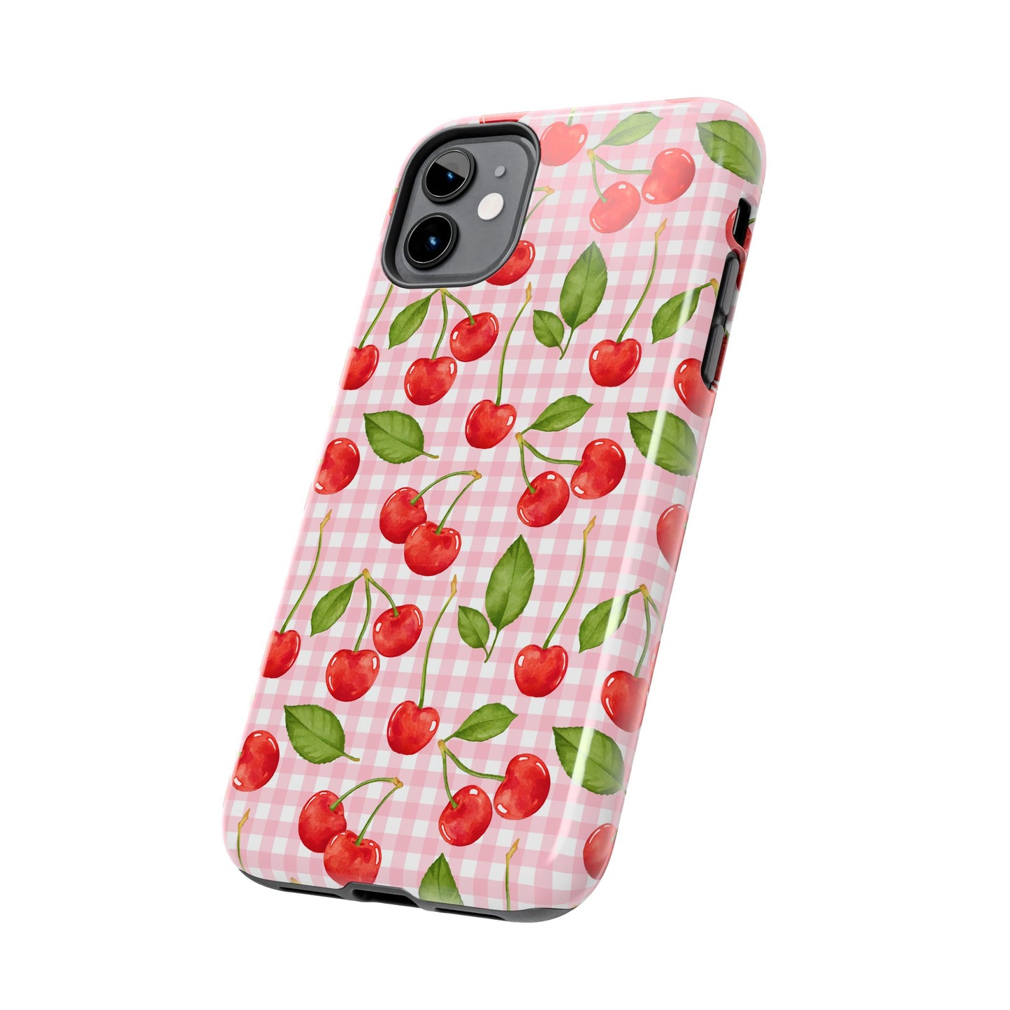 Cherry-Pattern Tough Phone Case - Cute & Durable Protective Case