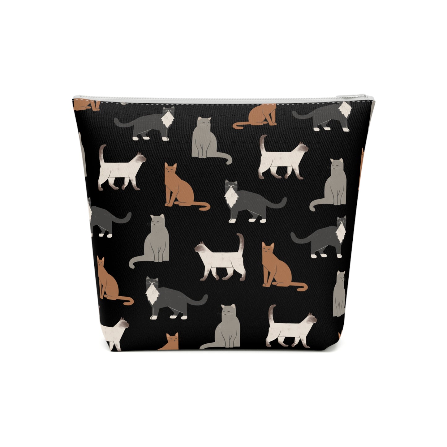 Cute Cubist Cat Print Cotton Cosmetic Bag - Pet Lover Gift