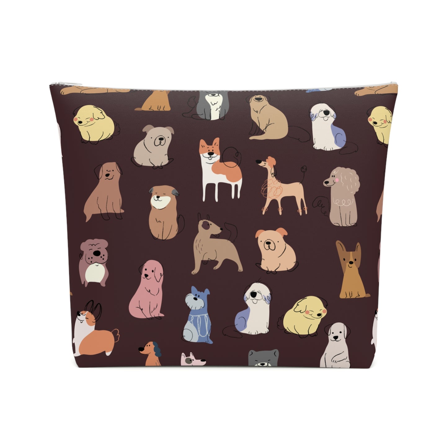 Adorable Dog Patterned Cotton Cosmetic Bag - Perfect Gift for Pet Lovers