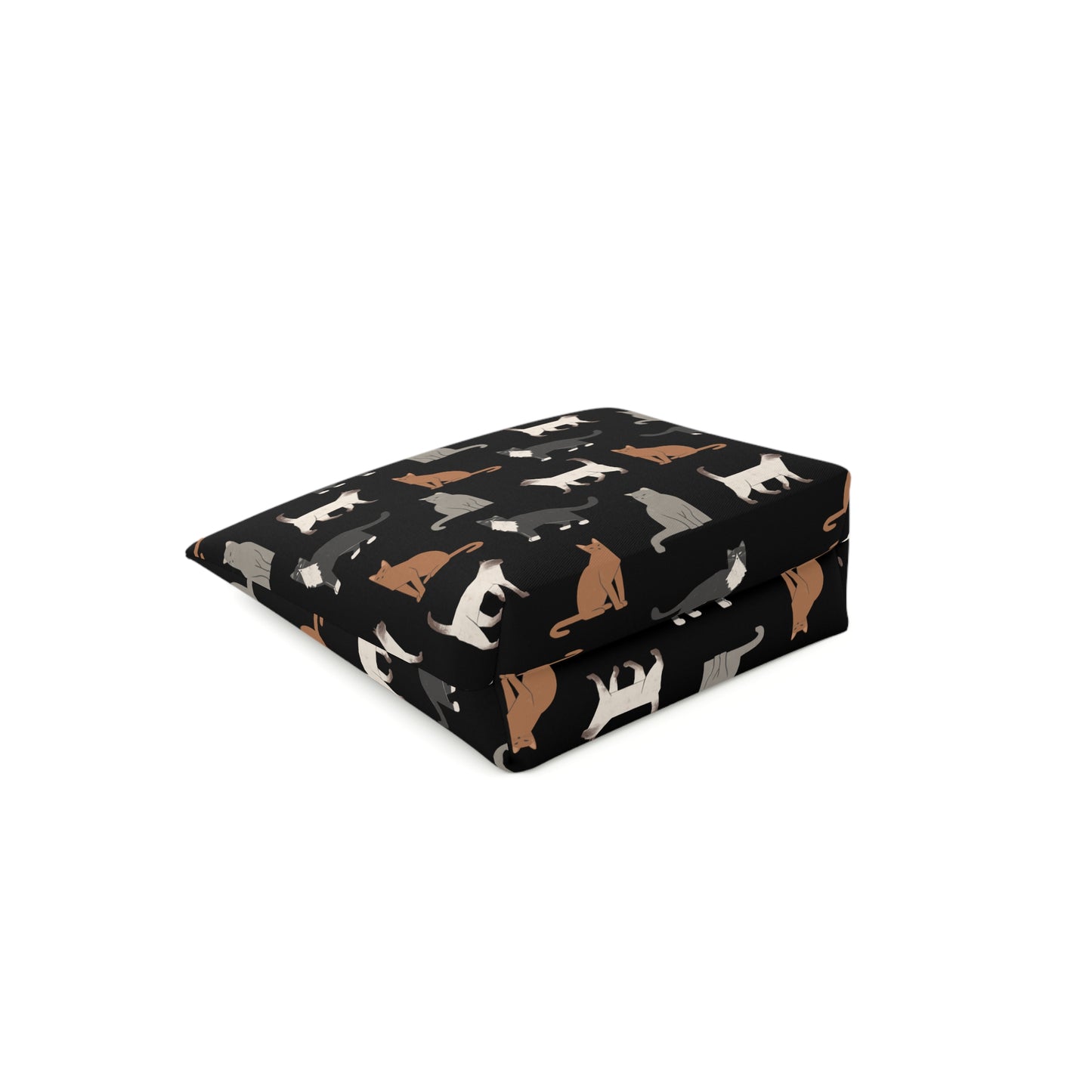 Cute Cubist Cat Print Cotton Cosmetic Bag - Pet Lover Gift