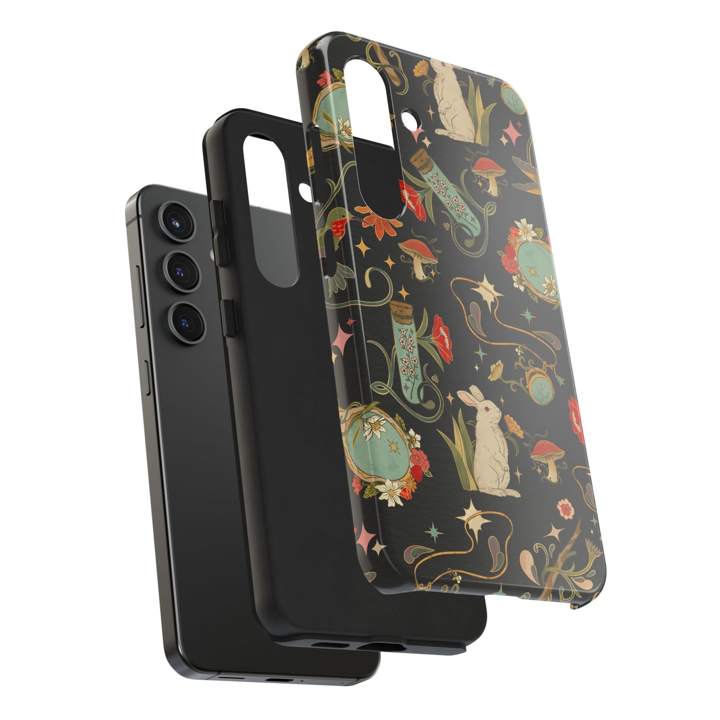 Whimsical Floral Rabbit Phone Case | Tough Protective Cover for Nature Lovers