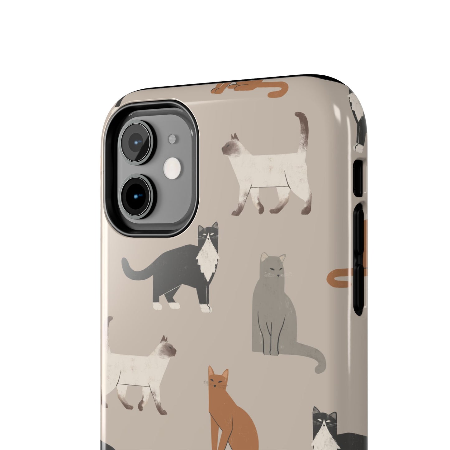 Cubist Cat Pattern Tough Phone Cases for Pet Lovers - Durable Protection and Cute Design