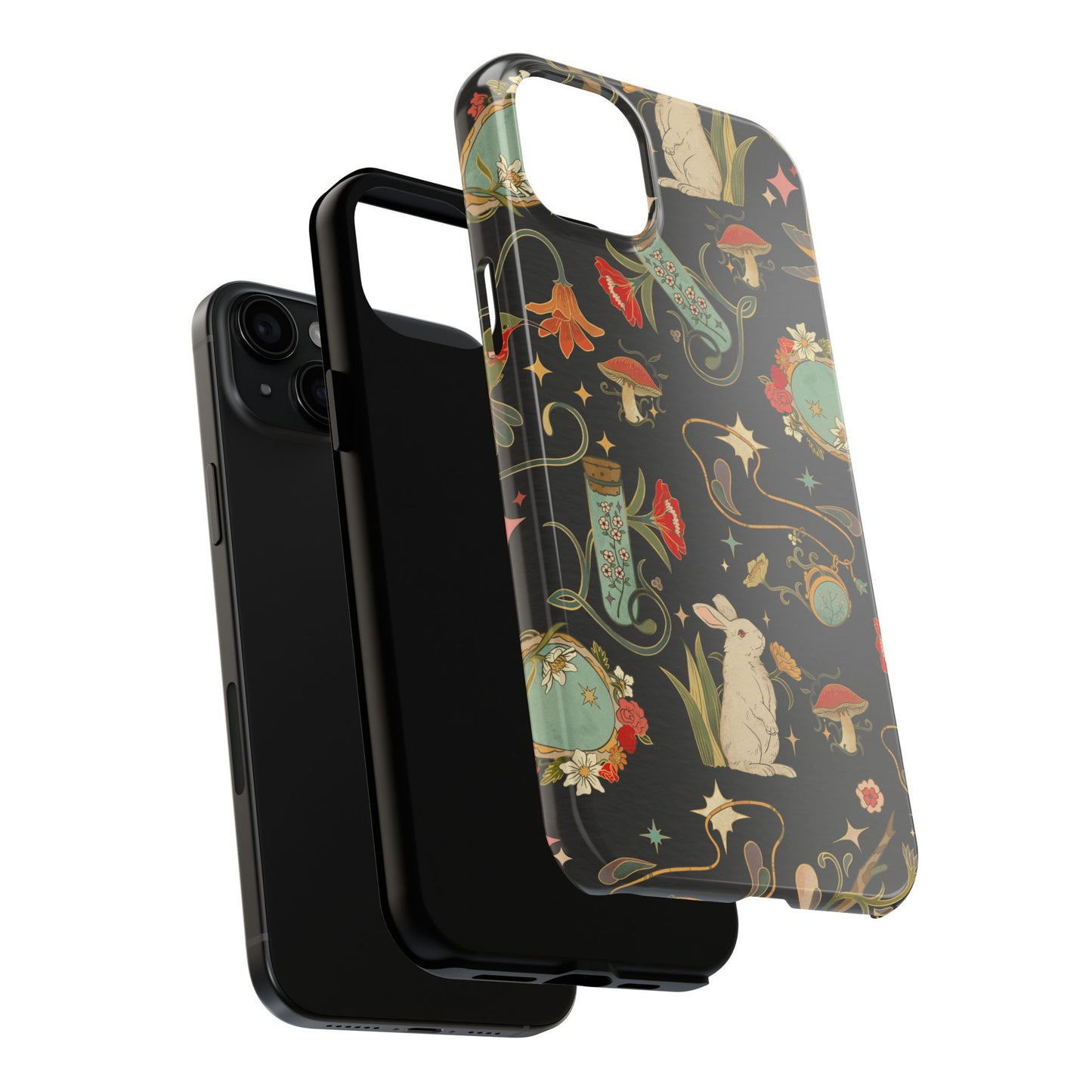 Whimsical Floral Rabbit Phone Case | Tough Protective Cover for Nature Lovers