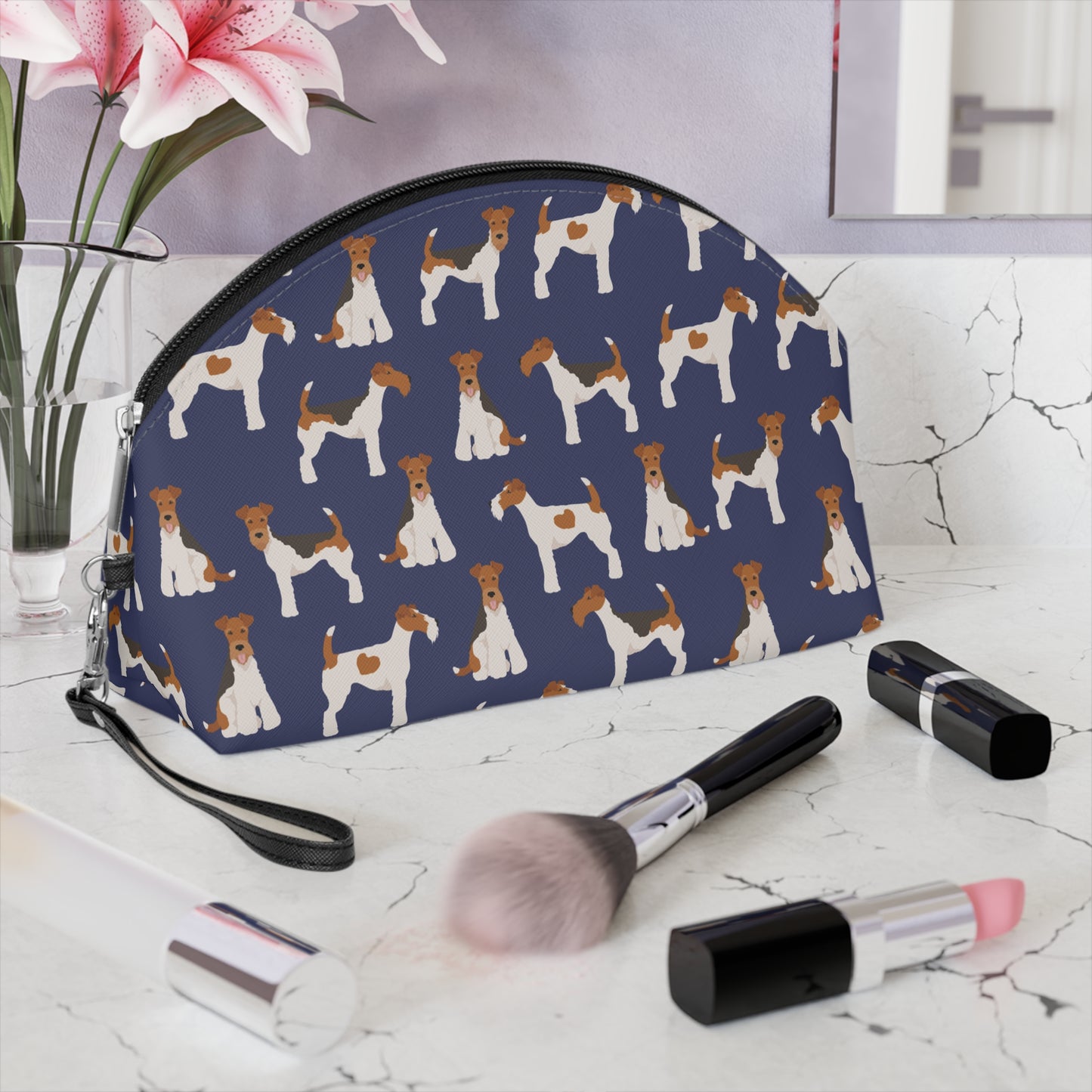 Wire Fox Terrier Lover's Makeup Bag - Cute Fox Terrier Design for Pet Lovers