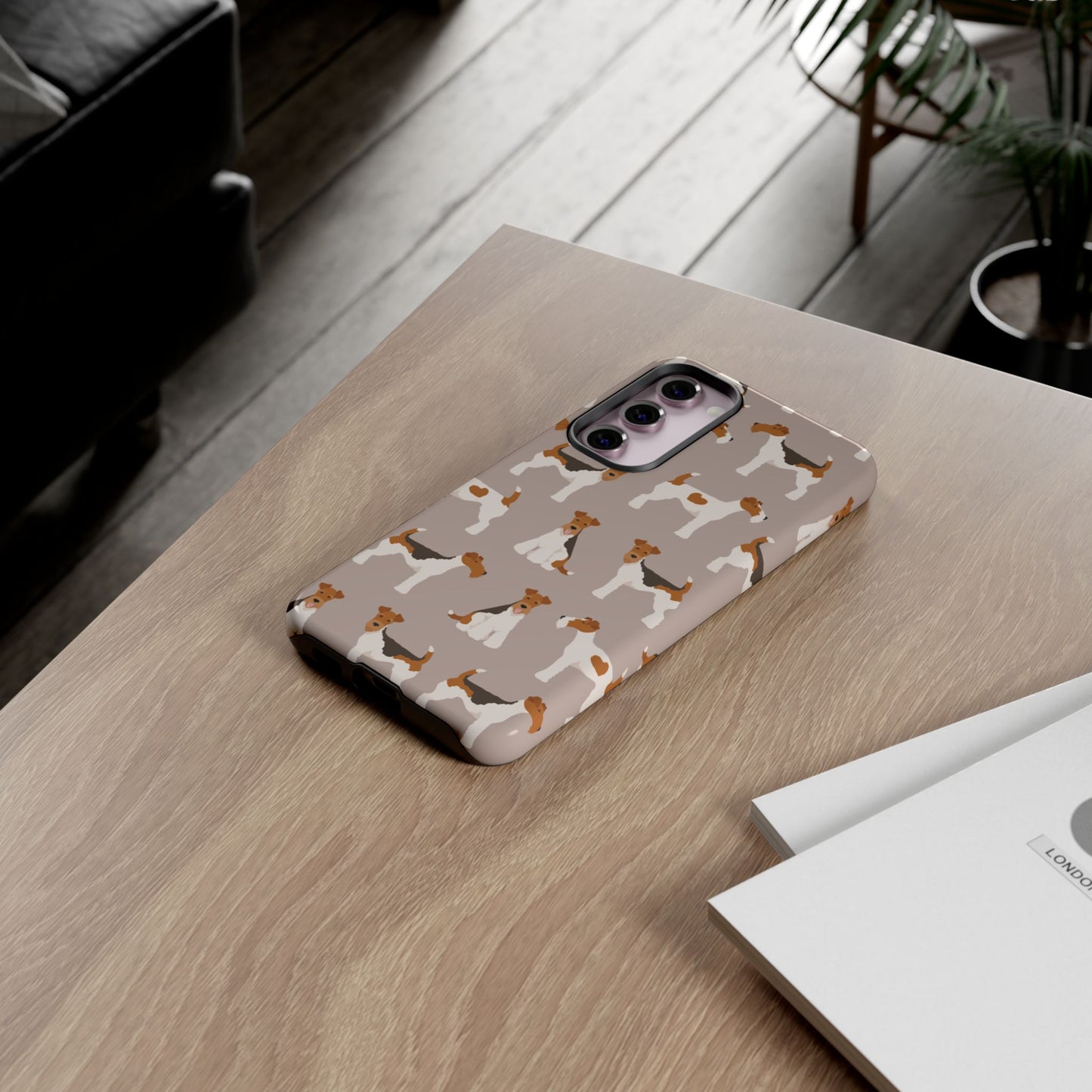 Dog Lover Tough Case - Stylish Phone Case Featuring Playful Fox Terriers