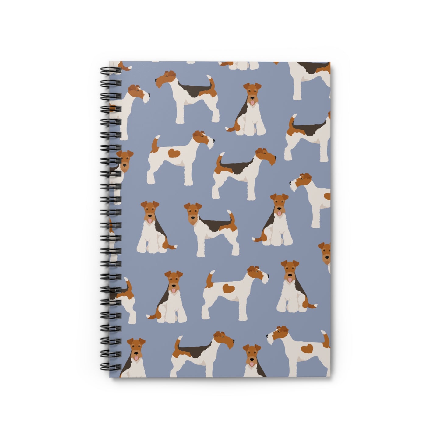 Adorable Wire Fox Terrier Pattern Spiral Notebook - Ruled Lines for Dog Lovers
