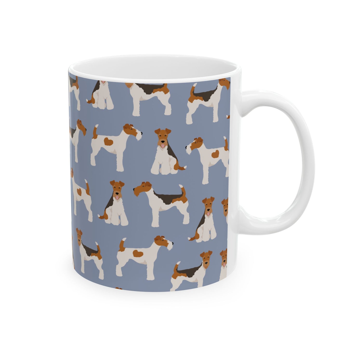 Whimsical Fox Terrier Ceramic Mug – Dog Lover’s Coffee Cup, 11oz & 15oz