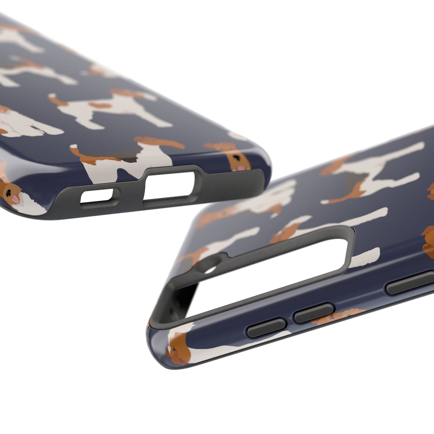Tough Phone Cases with Adorable Fox Terrier in navy Design - Durable Pet Lover Accessory