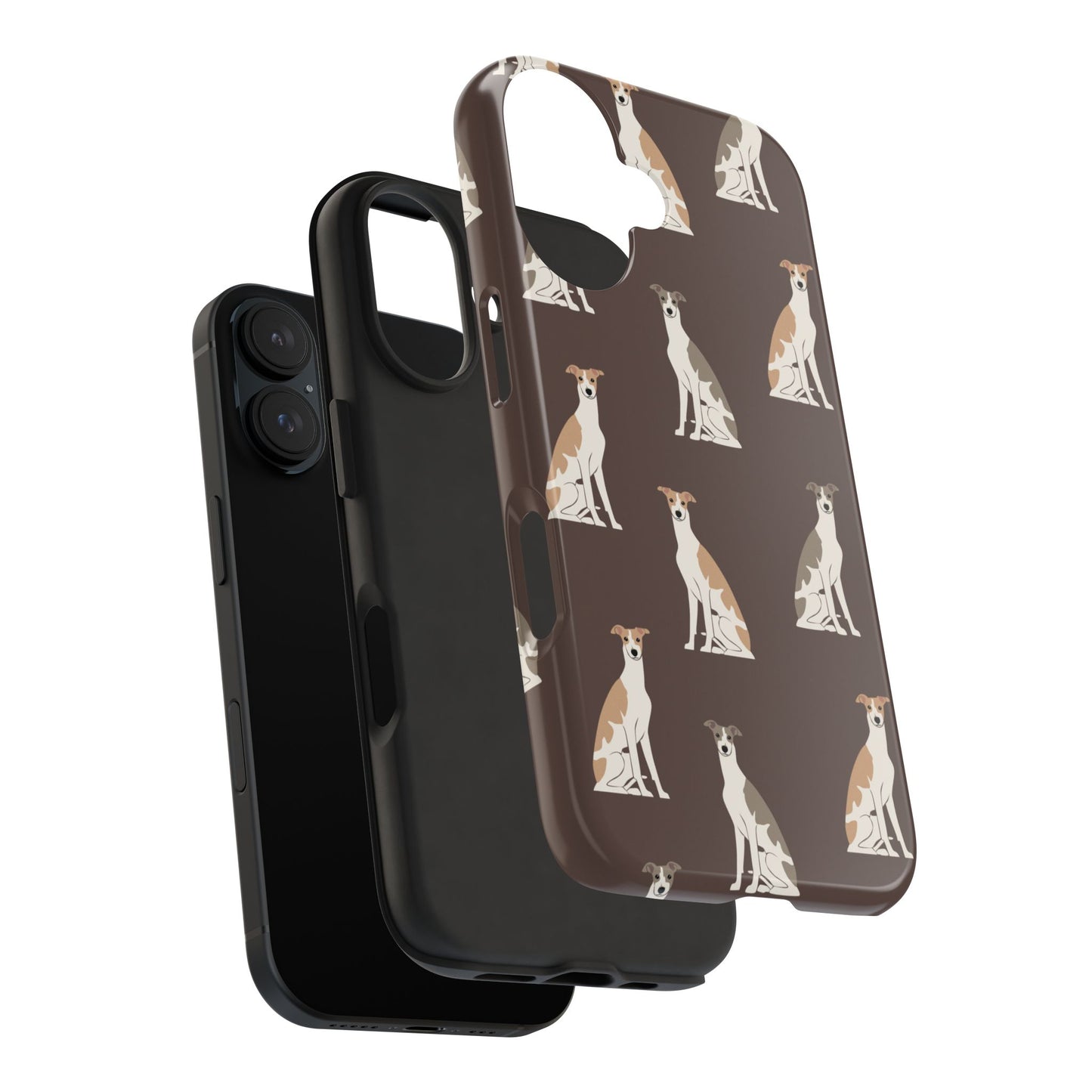 Elegant Grey Hound Pattern Phone Case - Durable & Stylish Dog Lover Accessory
