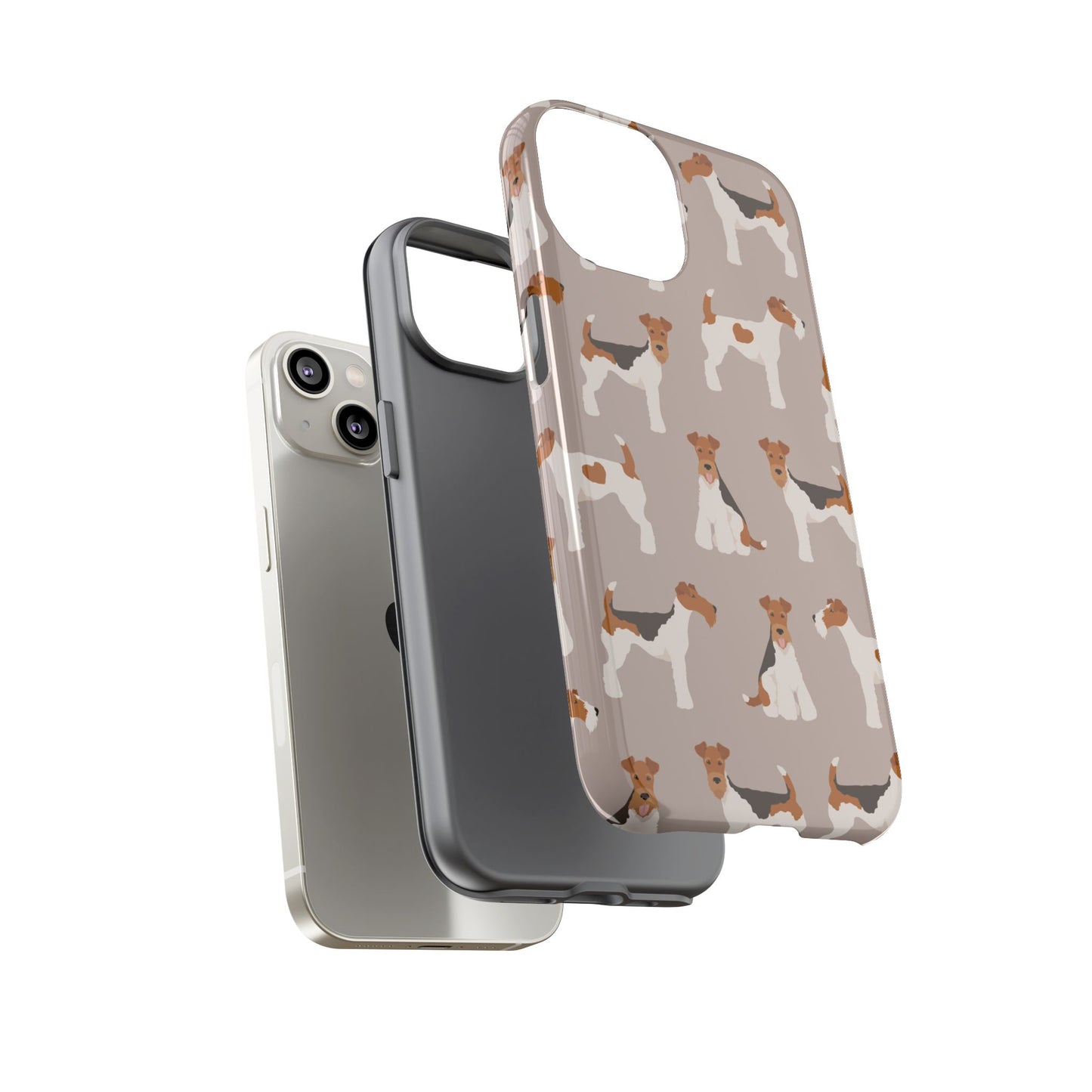 Dog Lover Tough Case - Stylish Phone Case Featuring Playful Fox Terriers