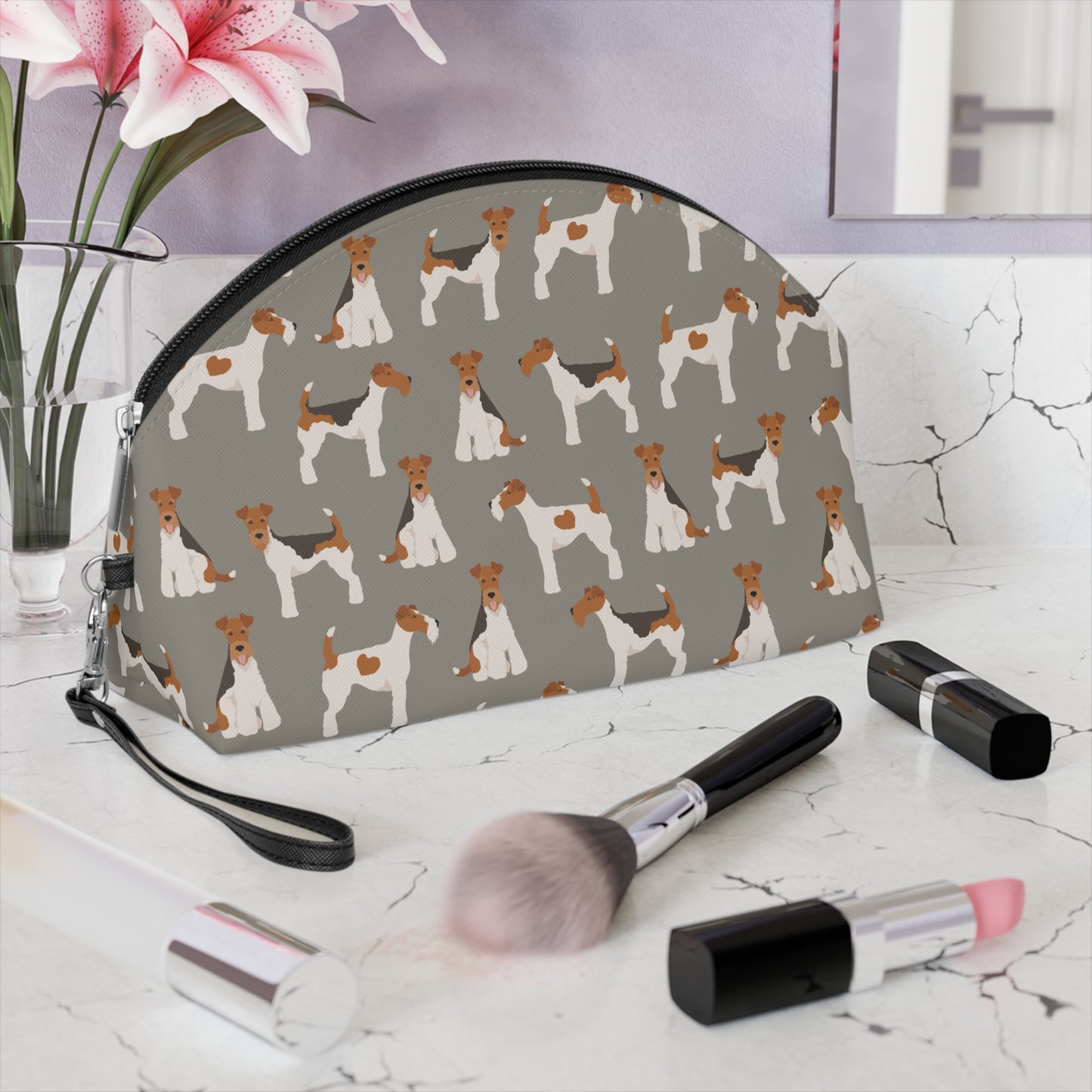 Wire Fox Terrier Lover's Makeup Bag - Cute Fox Terrier Design for Pet Lovers
