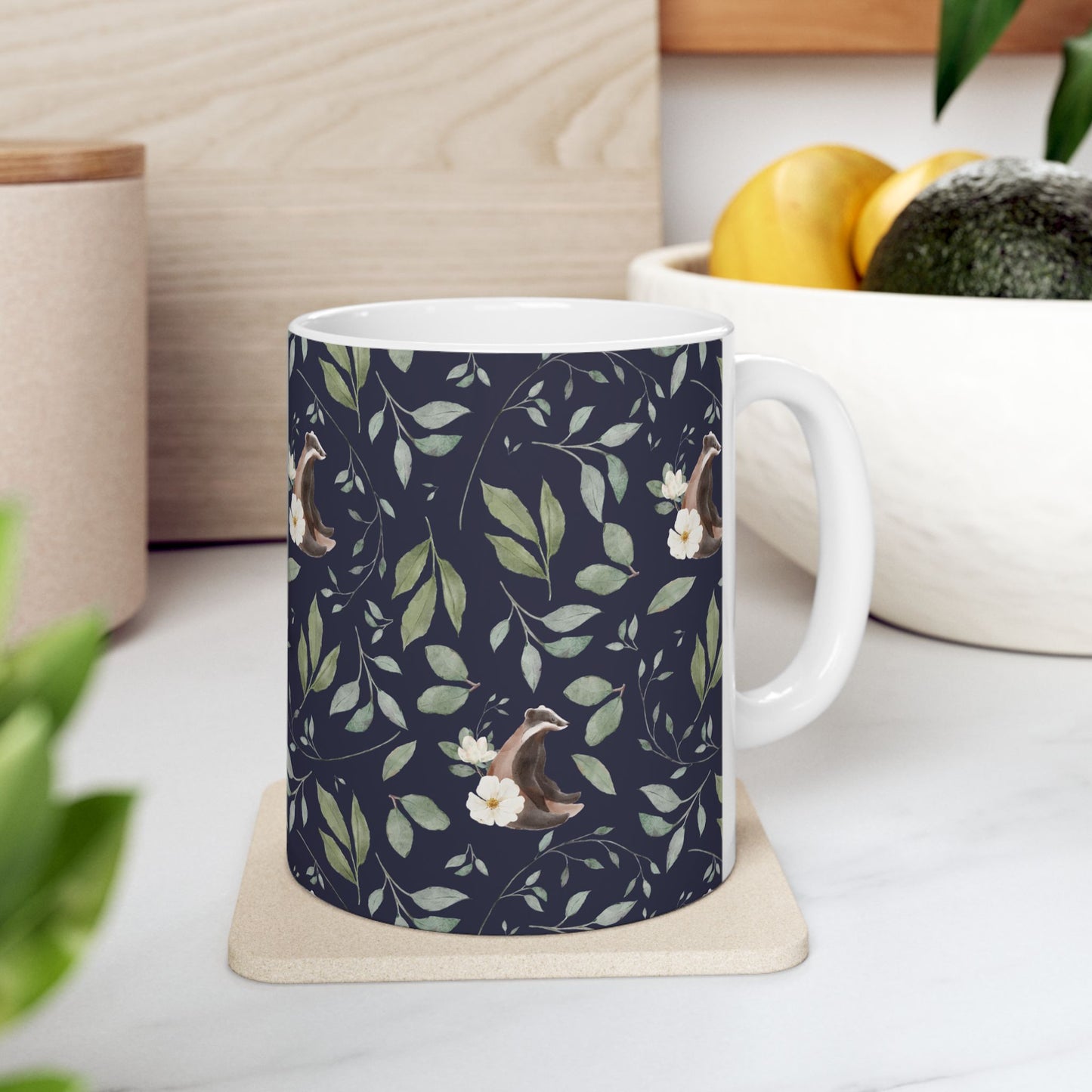 Botanical Badger Ceramic Mug - 11oz & 15oz