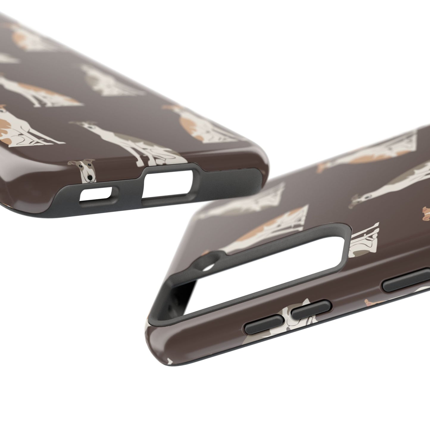 Elegant Grey Hound Pattern Phone Case - Durable & Stylish Dog Lover Accessory