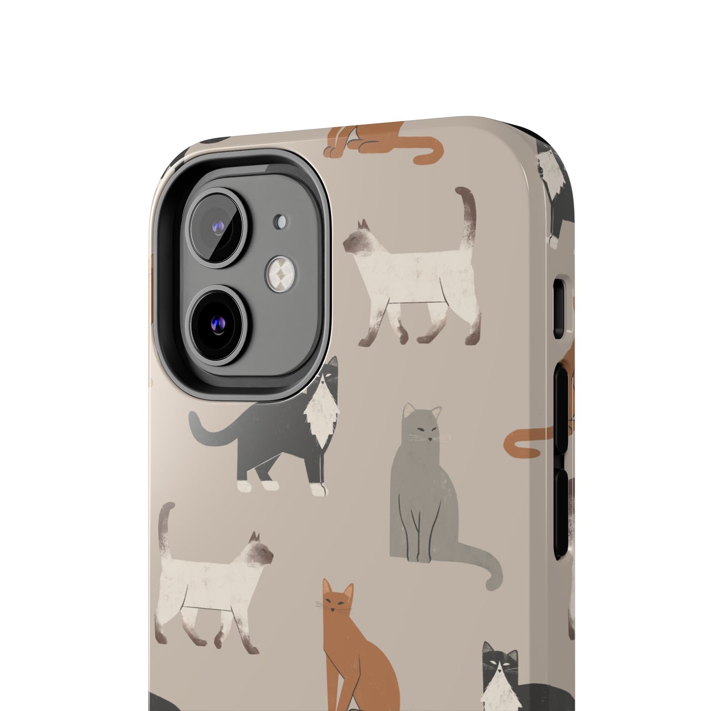 Cubist Cat Pattern Tough Phone Cases for Pet Lovers - Durable Protection and Cute Design