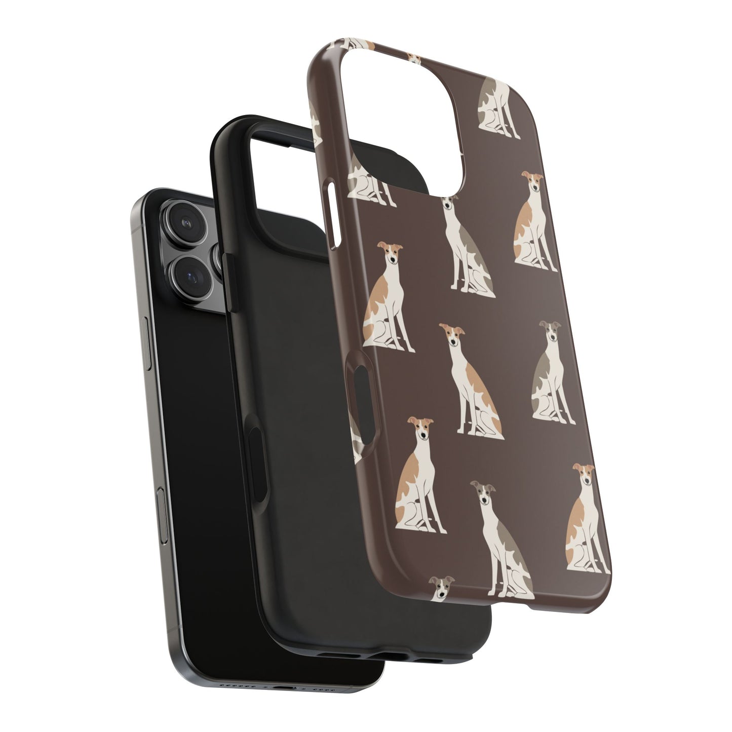 Elegant Grey Hound Pattern Phone Case - Durable & Stylish Dog Lover Accessory