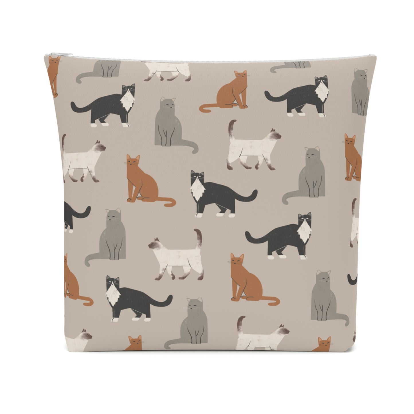 Cute Cubist Cat Print Cotton Cosmetic Bag - Pet Lover Gift