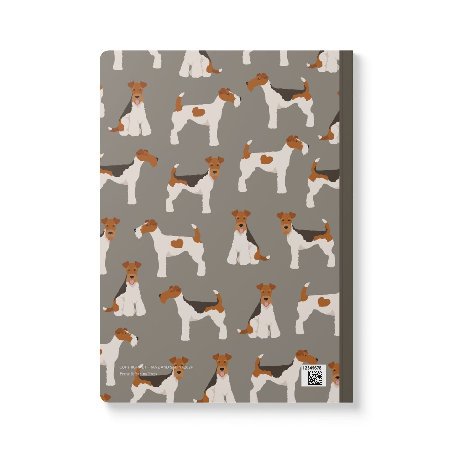 Adorable Wire Fox Terrier On Blue-Themed Softcover Journal - Perfect for Pet Lovers