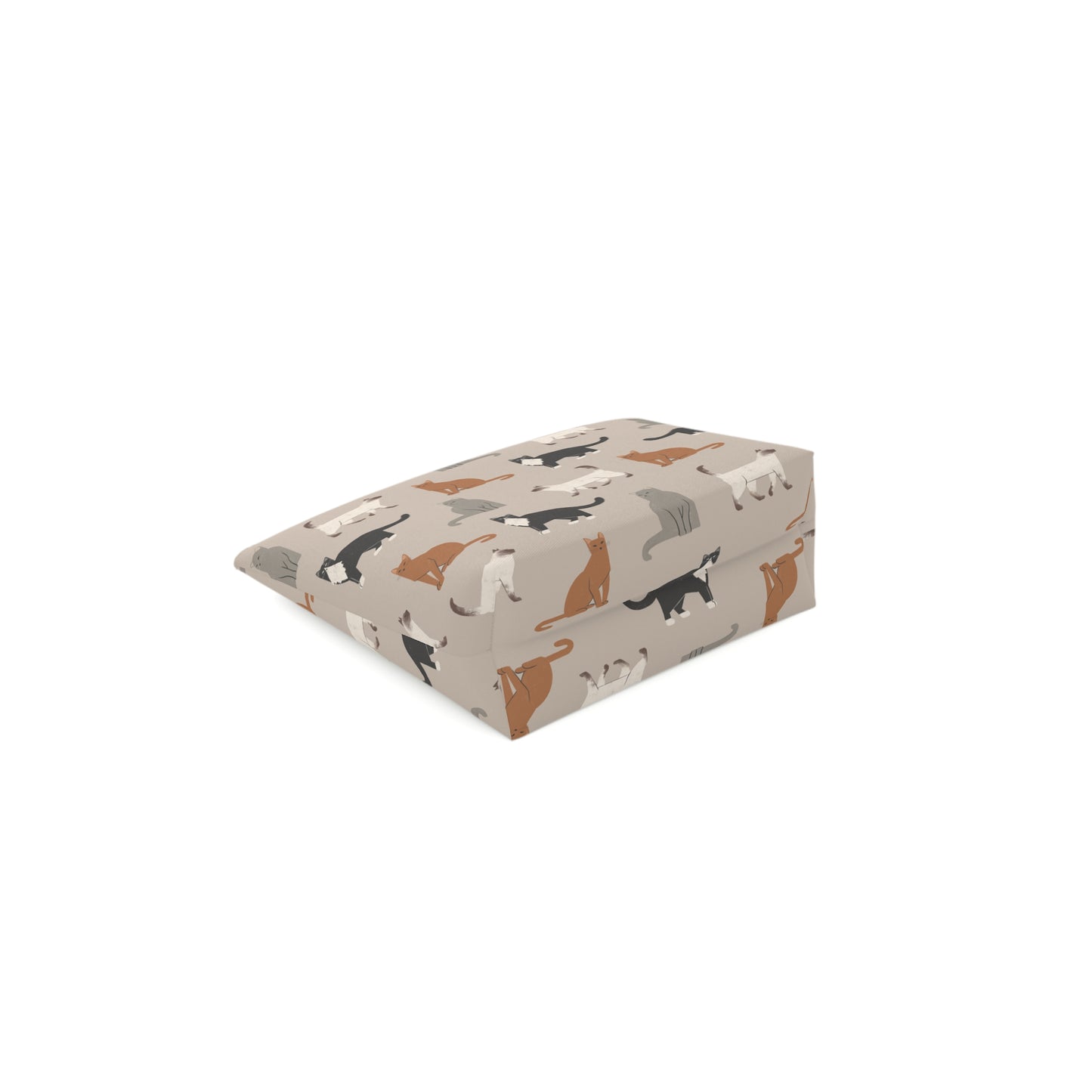 Cute Cubist Cat Print Cotton Cosmetic Bag - Pet Lover Gift