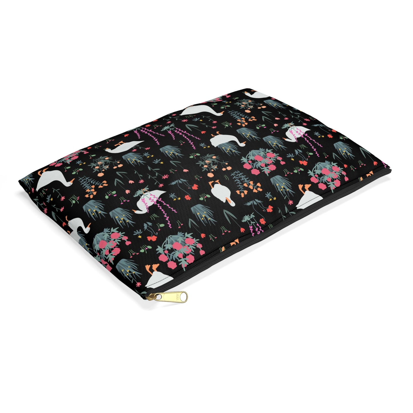 Charming Duck & Floral Accessory Pouch - Ideal for Travel & Organization