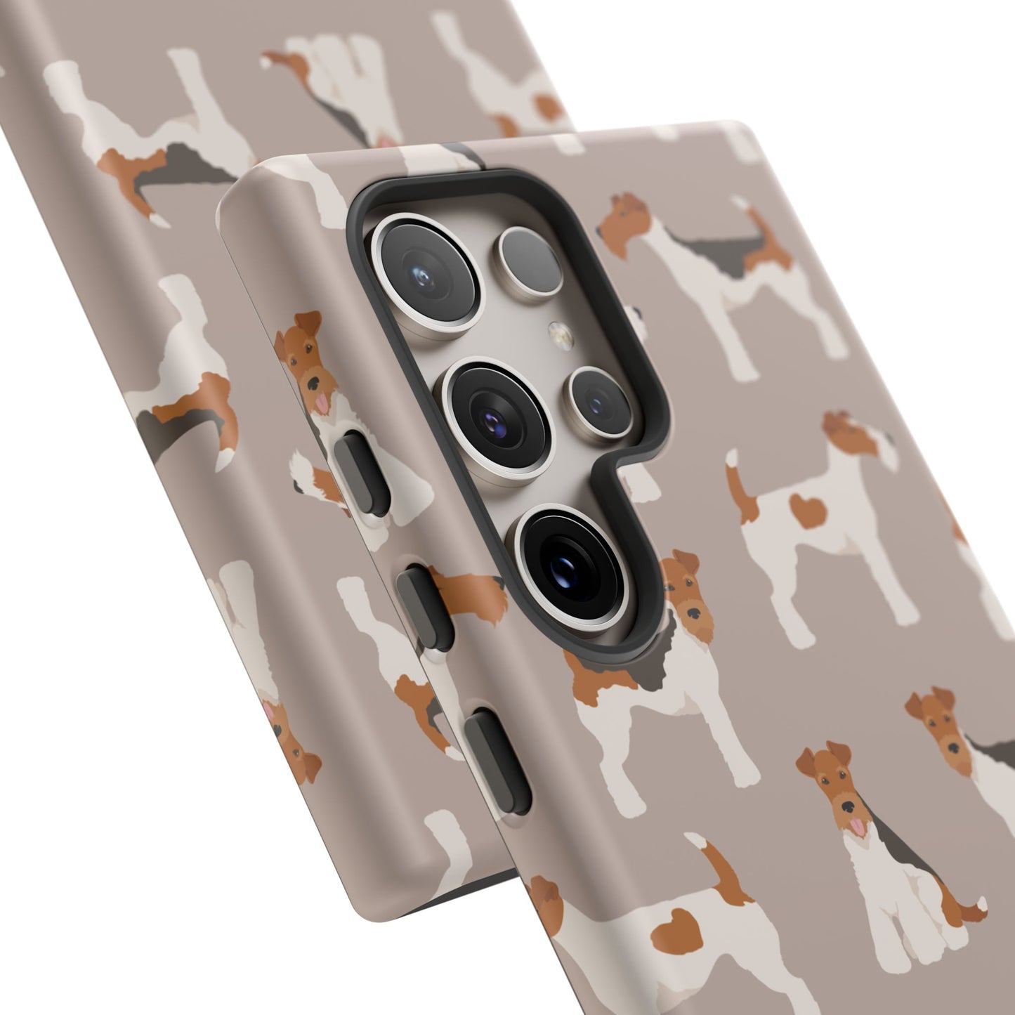 Dog Lover Tough Case - Stylish Phone Case Featuring Playful Fox Terriers