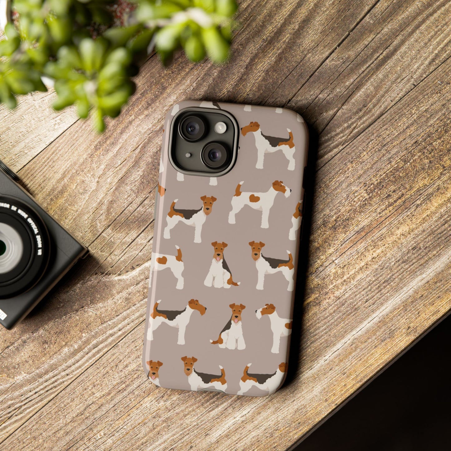 Dog Lover Tough Case - Stylish Phone Case Featuring Playful Fox Terriers