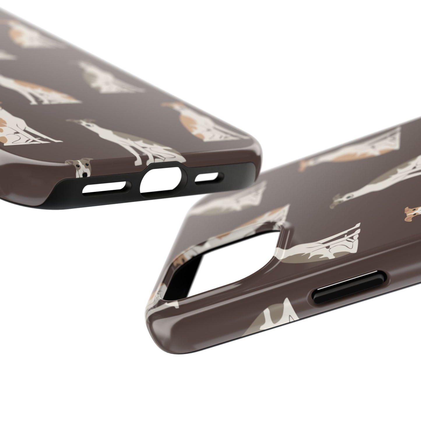 Elegant Grey Hound Pattern Phone Case - Durable & Stylish Dog Lover Accessory