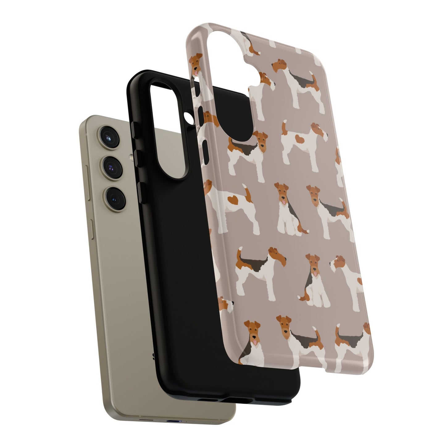 Dog Lover Tough Case - Stylish Phone Case Featuring Playful Fox Terriers