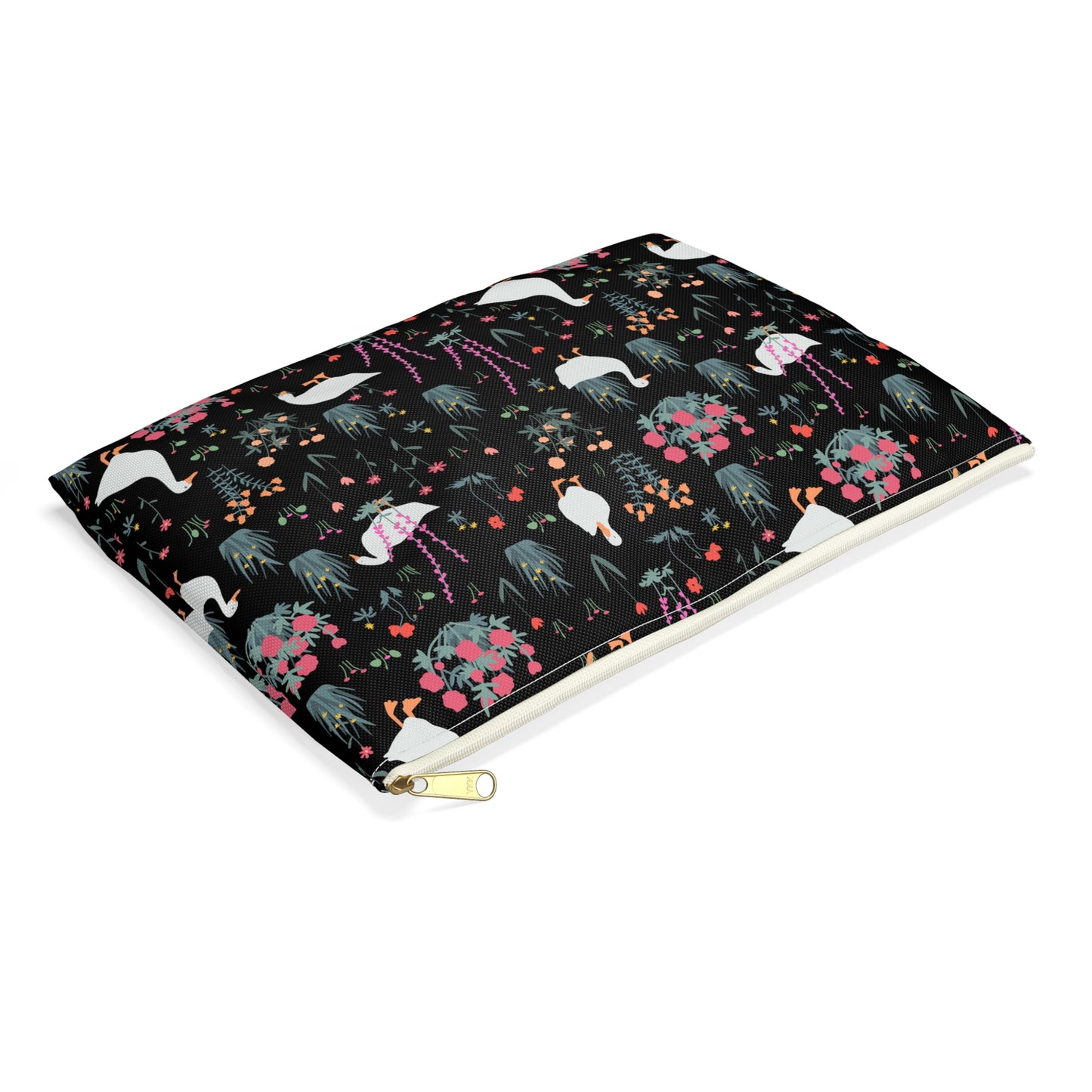 Charming Duck & Floral Accessory Pouch - Ideal for Travel & Organization