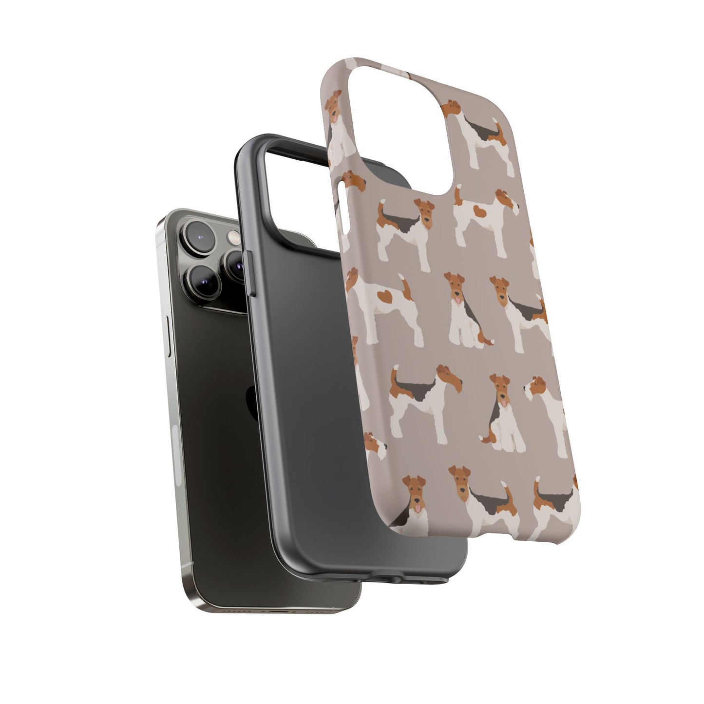 Dog Lover Tough Case - Stylish Phone Case Featuring Playful Fox Terriers