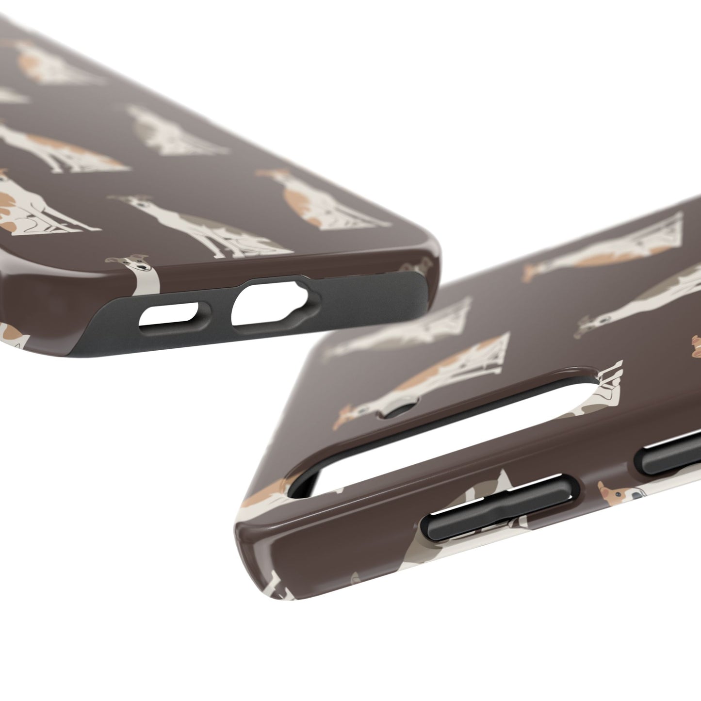 Elegant Grey Hound Pattern Phone Case - Durable & Stylish Dog Lover Accessory